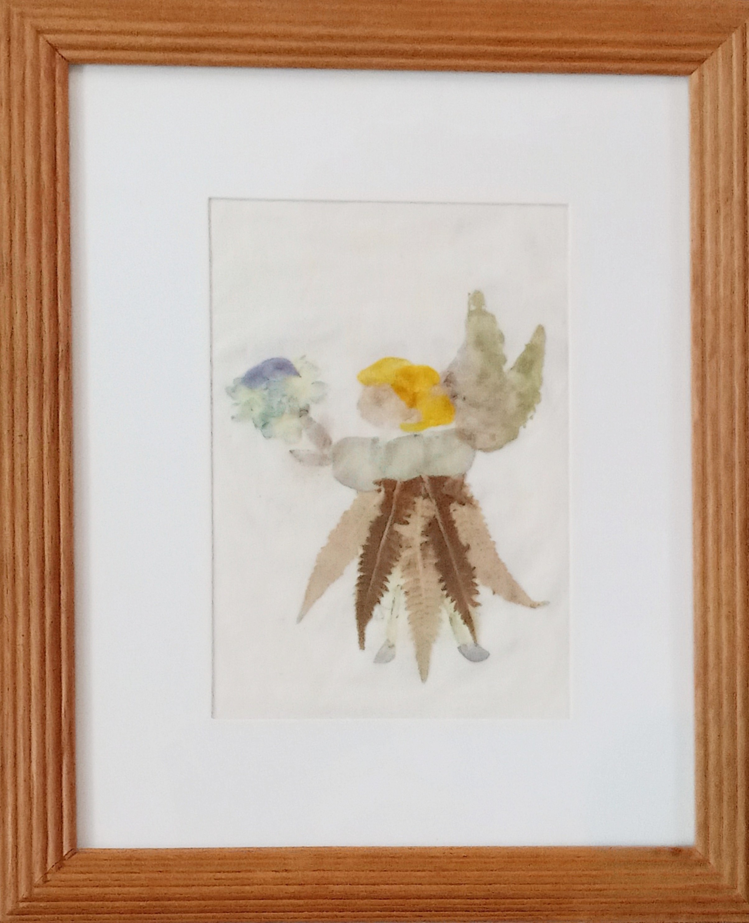 Garden Angel II — companion mirror-creation on muslin, paired with Garden Angel I
